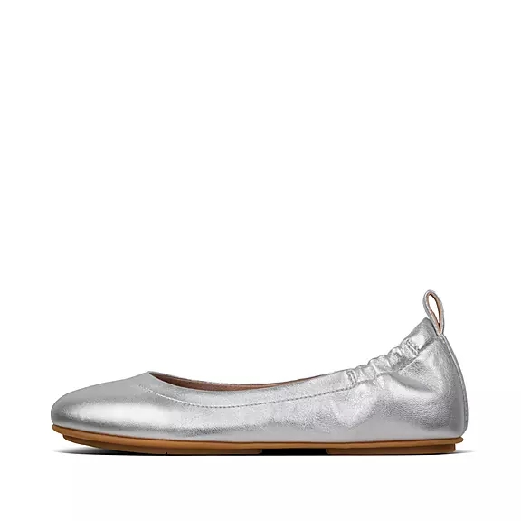 FitFlop ALLEGRO Soft Läder Ballerinas Silver | 51573219