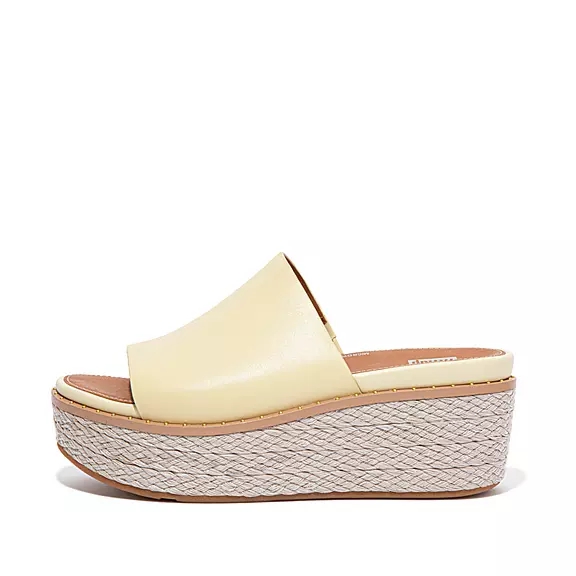 FitFlop ELOISE Espadrille Läder Kilklack Platåsandaler Gula | 53309493