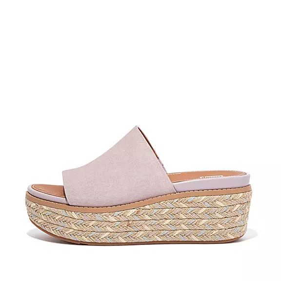 FitFlop ELOISE Espadrille Mocka Kilklack Platåsandaler LjusLila | 54725468