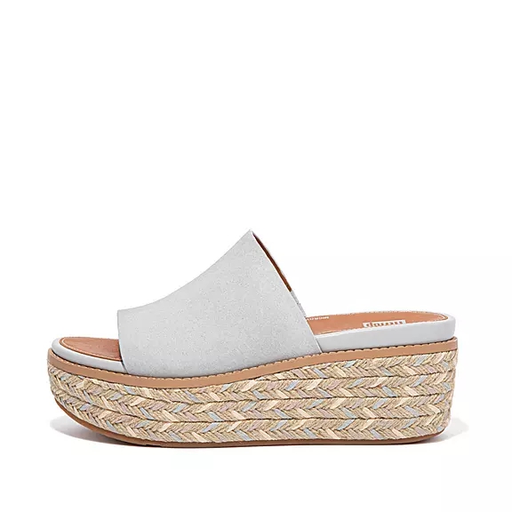 FitFlop ELOISE Espadrille Mocka Kilklack Platåsandaler Grå | 90971163