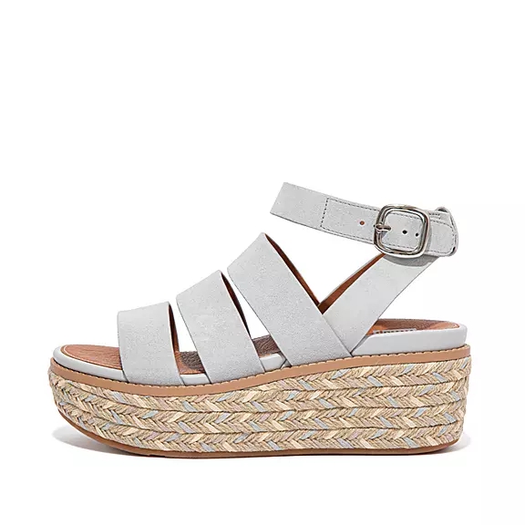 FitFlop ELOISE Espadrille Mocka Sandaletter Med Kilklack Grå | 46093134