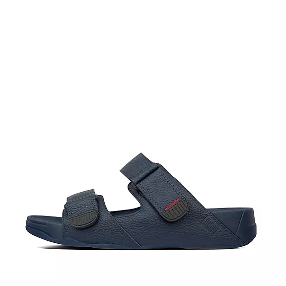 FitFlop GOGH MOC Adjustable Läder Tofflor Marinblå | 48753790
