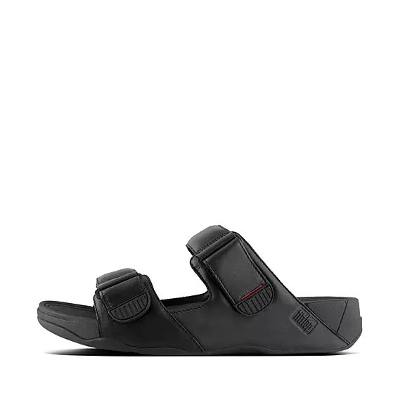 FitFlop GOGH MOC Adjustable Läder Tofflor Svarta | 95881437