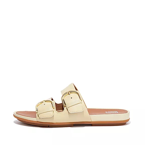 FitFlop GRACIE Spännen Läder Tofflor Gula | 34006609