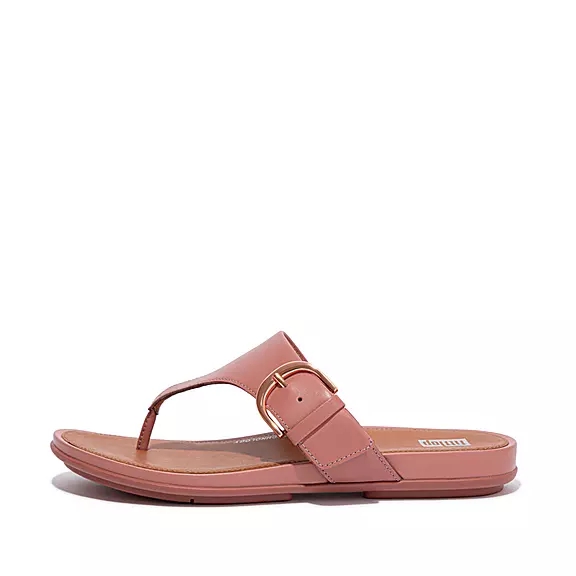 FitFlop GRACIE Spännen Läder Tåsandaler Rosa | 77792319