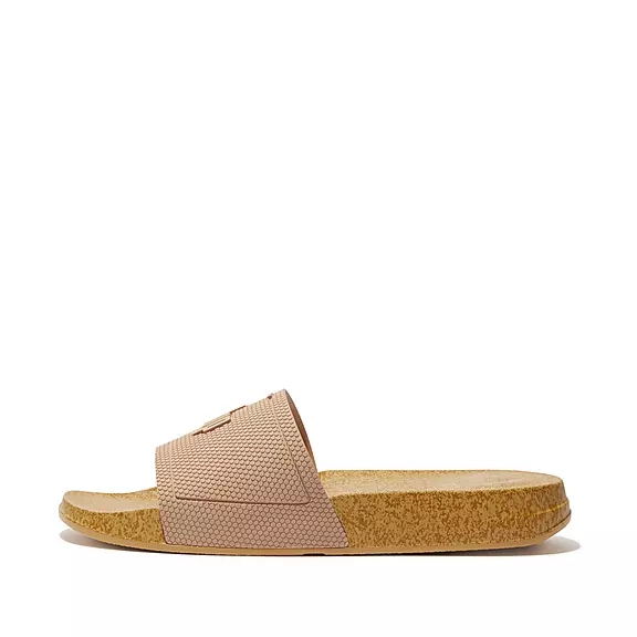 FitFlop IQUSHION Cork-Print Tofflor Beige | 19768647