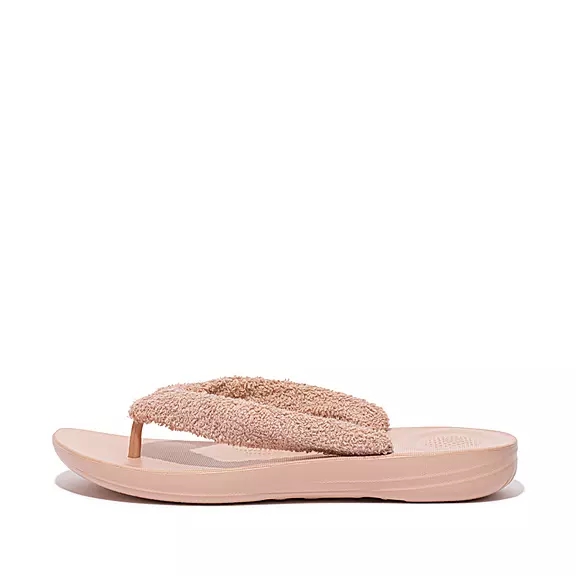 FitFlop IQUSHION Towelling Badsandaler Beige | 48016175