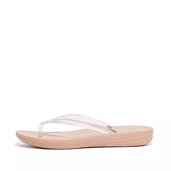 FitFlop IQUSHION Transparent Badsandaler Rosa | 61937007