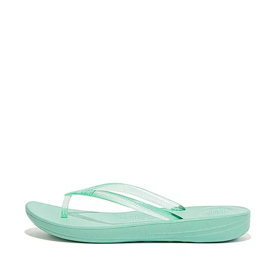 FitFlop IQUSHION Transparent Badsandaler Gröna | 91313050