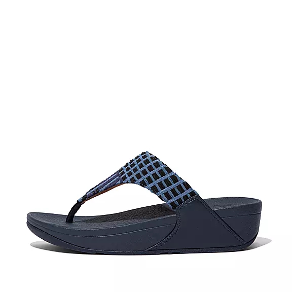 FitFlop LULU Art-Denim Tåsandaler Marinblå | 38728494
