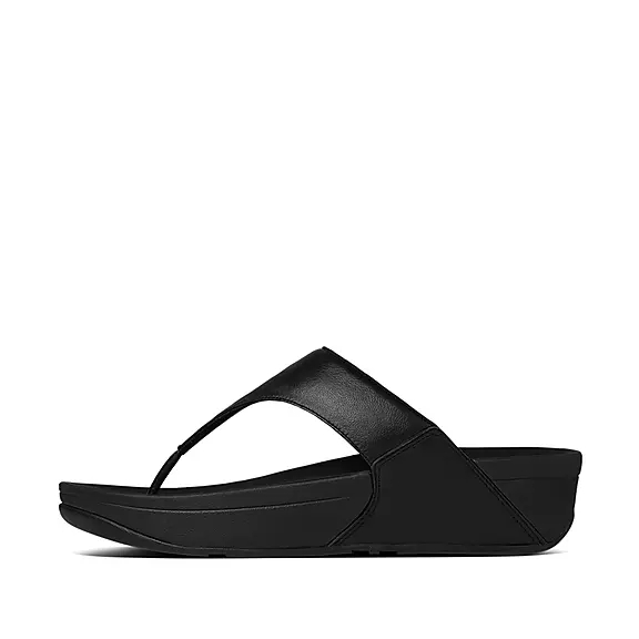 FitFlop LULU Läder Tåsandaler Svarta | 96483281