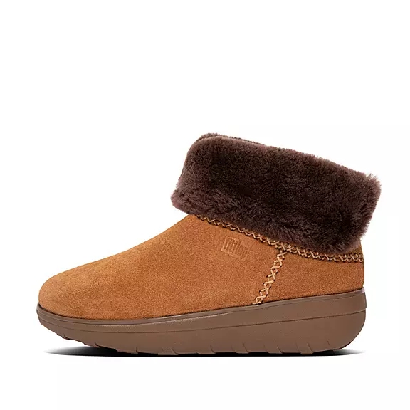 FitFlop MUKLUK SHORTY Shearling-Fodrade Mocka Stövletter Bruna | 24314792
