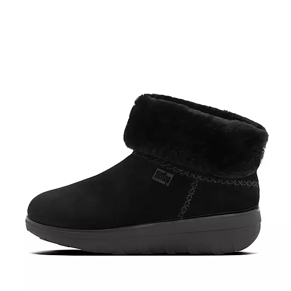 FitFlop MUKLUK SHORTY Shearling-Fodrade Mocka Stövletter Svarta | 26074709
