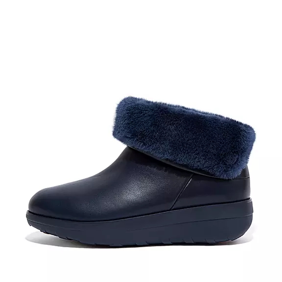 FitFlop MUKLUK SHORTY Vattentäta Shearling-Fodrade Stövletter Marinblå | 89544459