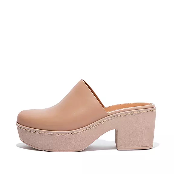 FitFlop PILAR Läder Clogs Beige | 88815996