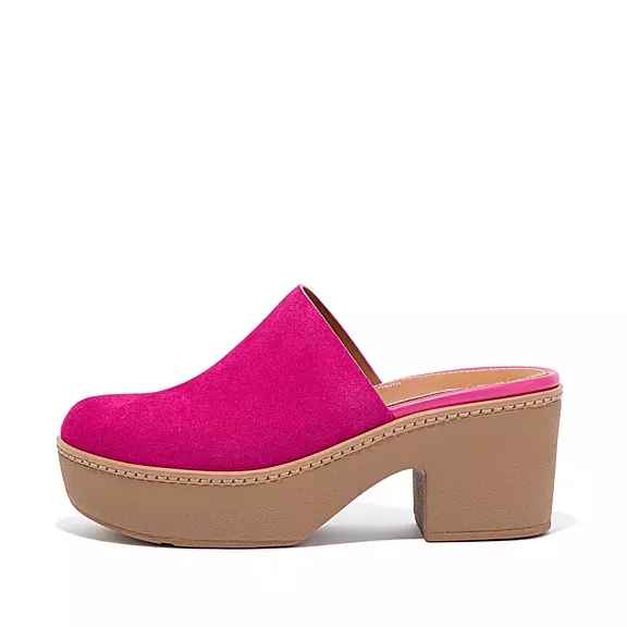 FitFlop PILAR Mocka Clogs Fuchsia | 19636826
