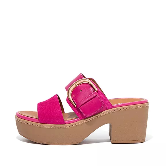 FitFlop PILAR Mocka-Mix Platåsandaler Fuchsia | 91220552