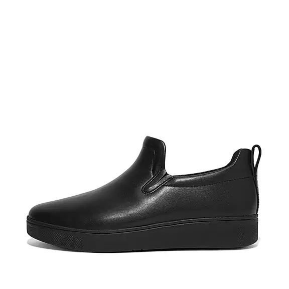 FitFlop RALLY Läder Skate Sneakers Svarta | 94826894