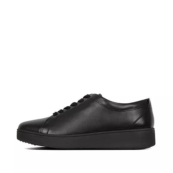 FitFlop RALLY Läder Sneakers Svarta | 97630386