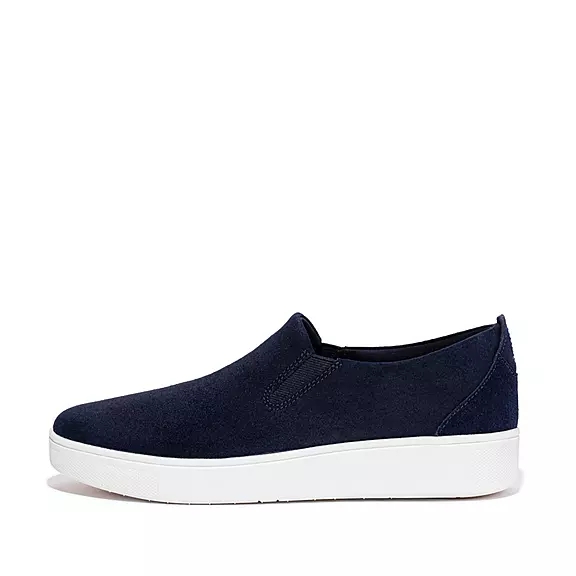 FitFlop RALLY Mocka Slip-On Sneakers Marinblå | 32614138