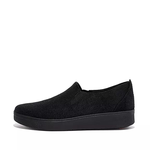 FitFlop RALLY Mocka Slip-On Sneakers Svarta | 68207056