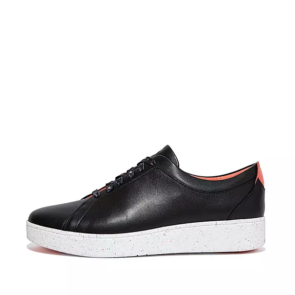 FitFlop RALLY Speckle-Sole Läder Sneakers Svarta | 87614775
