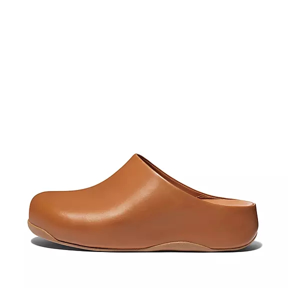 FitFlop SHUV Läder Clogs LjusBruna | 17604120