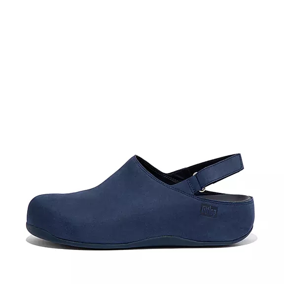 FitFlop SHUV Nubuck Back-Rem Clogs Marinblå | 22382619