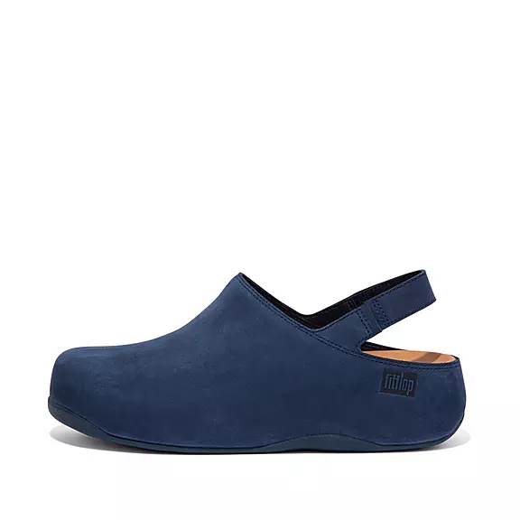 FitFlop SHUV Nubuck Back-Rem Clogs Marinblå | 92112282