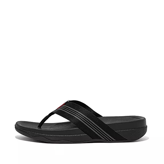 FitFlop SURFER Stripe Webbing Tåsandaler Svarta | 79123165