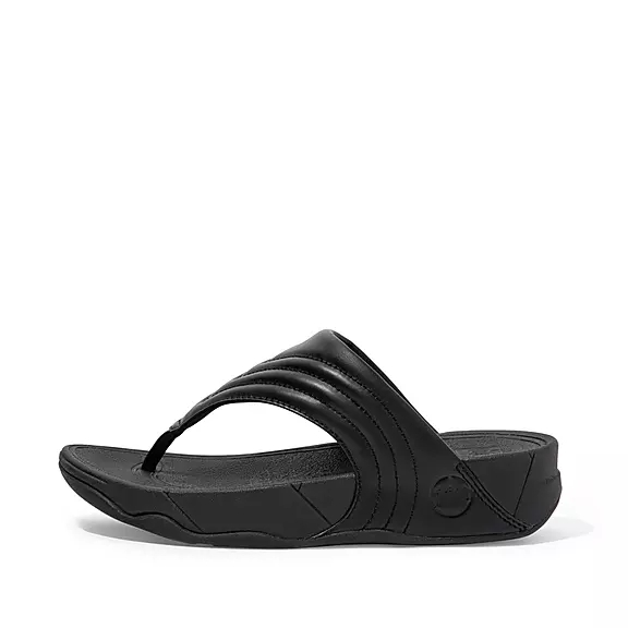 FitFlop WALKSTAR Läder Tåsandaler Svarta | 22528824