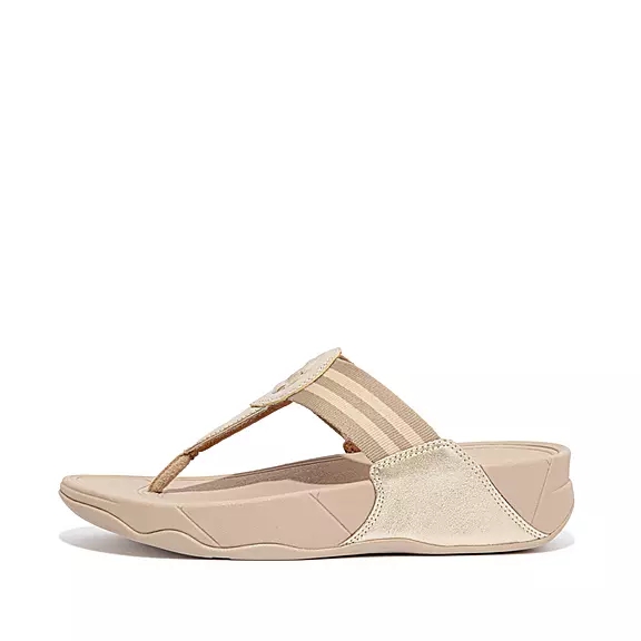 FitFlop WALKSTAR Webbing Tåsandaler Guld | 30105071